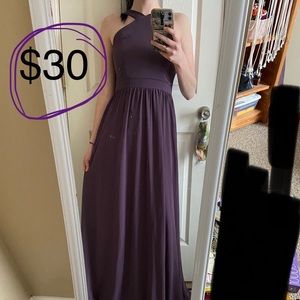 long purple prom dress